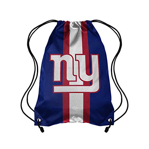 Forever Collectibles NFL New York Giants Team Stripe Drawstring Backpack BagTeam Stripe Drawstring Backpack Bag, Black, 19" x 14"