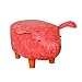 Ottoman Animal Enfant Tabouret Poufs Enfant Siège Vache Pattes en Bois Simili-Cuir/Bois Tabouret De Chaussure À Langer Cochon Dessin Animé