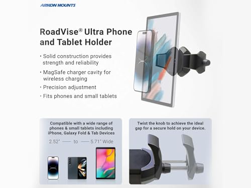 Image of AutoExec Roadmaster Car Desk for Your Vehicle Workstation and Mobile Office, Grey, with Suction Phone Mount