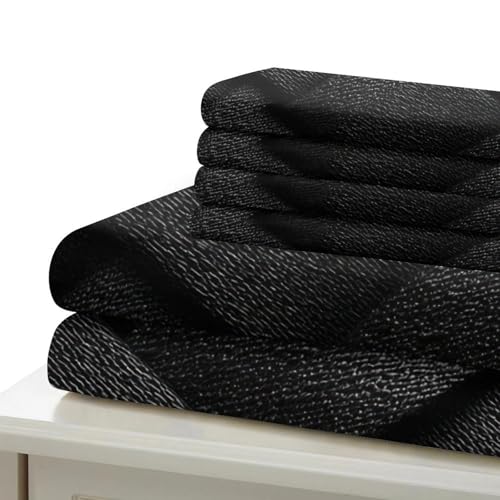 Parure de lit microfibre résistante motif tissé noir housse de couette 3D