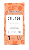 Pura Sensitive Skin Try Me Pack Baby Diapers Trial Pack, Size 1 (4–11 lbs), Totally Chlorine Free, Wetness Indicator, Soft & Gentle, Overnight, Hypoallergenic, Plant-Based 3- Diaper Trial Pack