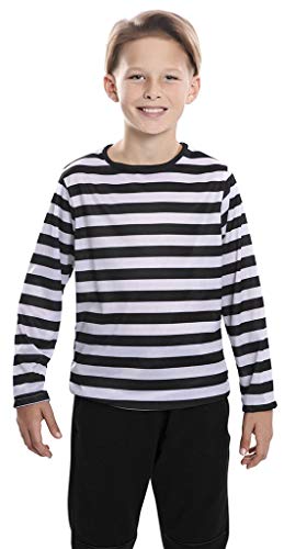 EUROCARNAVALES FYASA - Disfraz de Camiseta Rayas Negras Talla 7 a 9 años