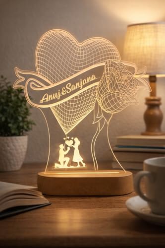 Image of Anniversary Couple Lamp (Heart Rose)