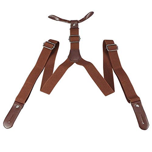 Bindpo Bretelles pour hommes, pantalon à boucle de 2,5 cm de largeur, bretelles élastiques, bretelles réglables pour hommes, femmes(marron) Cover