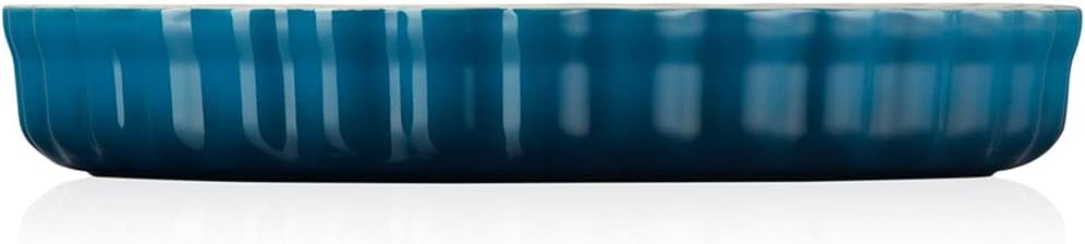 Le Creuset Heritage Fluted Flan Dish, Stoneware, 28 cm, 1.82 kg, Deep Teal, 71120286420001 - Image 4