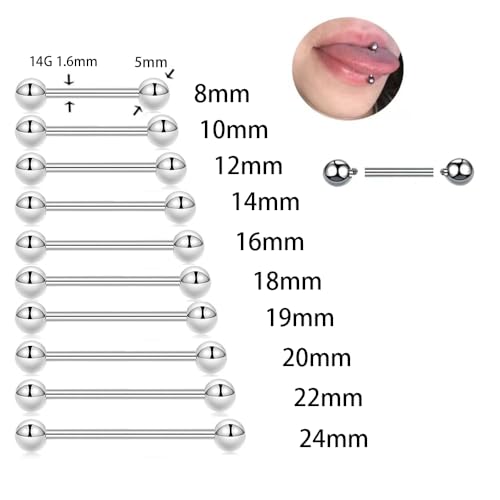 Vitaltyextracts Nipple Piercing Jewelry Surgical Steel Barbells 14G Nipple rings Stainless Steel Bridge Tongue Ring for Women Men2