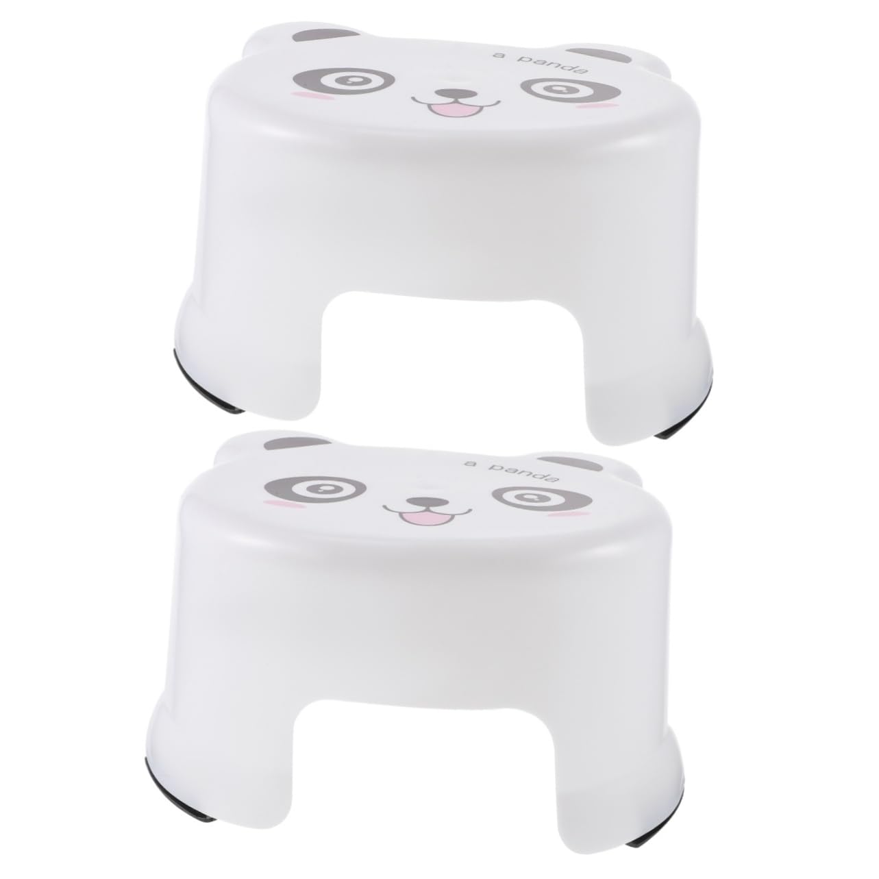 Tabouret en plastique de dessin animé Ciieeo | Lot de 2 petits sièges blancs enfant