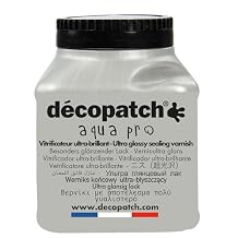 Decopatch - Ref VAUB180AO - Aqua Pro Ultra Glossy Sealing Water-Based Varnish - Glossy Finish - Can Protect Mache Item from Heat, Moisture & Detergents - 180ml Bottle
