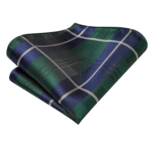 Image of Hi-Tie Men 63inches Tie Set Extra Long Necktie Paisley Tie Pocket Suqare Cufflinks Big and Tall Men Tie