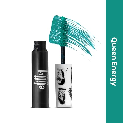 Elitty Pop Colored Lush Lashes Mascara-Waterproof, Smudge proof, Curling and lengthening -Turquoise Color - Queen Energy - Image 2