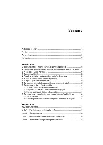 Lessons Learned: Em Gerenciamento de Projetos - 40 Lições Aprendidas - Casos Reais