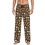 Pfrewn Mens Pajama Pants Fast Food Hamburger Lounge Pants Super Soft Pajama Bottoms with Pockets L