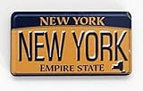 New York License Plate Wood Fridge Magnet 3