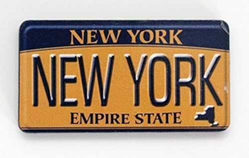 New York License Plate Wood Fridge Magnet 3