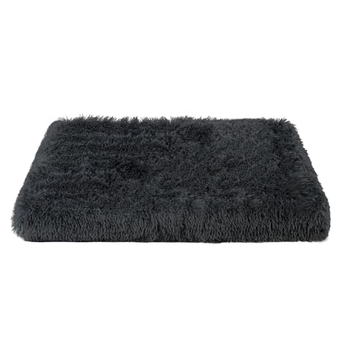 Aomig Hundebett Quadratisches Katzenbett Plüsch Katzendecke Flauschiges Hundebett Waschbar Hundematte Hundekissen Hundekorb Hundesofa für Kleine, Grosse, Mittelgroße Hunde Katzen (Hellgrau, 75*50*8cm)