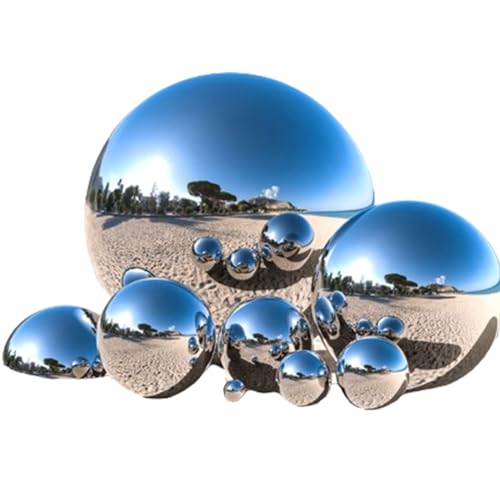 GZKDKZB Gartenkugel, Edelstahl, Spiegelkugel, Gartenkugel, Silber, Edelstahl, poliert, reflektierend, glatt, hohl, für Haus, Garten, Ornament, Dekoration, 1 Stück, 120 mm