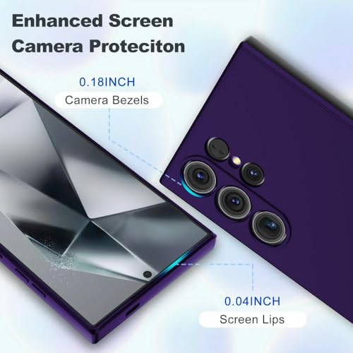 Image of Back Cover for Samsung Galaxy S24 Ultra 5G | Full Camera Protection | Premium Liquid Silicon Case | Flexible Bumper Case for Samsung Galaxy S24 Ultra 5G (Dark Purple)