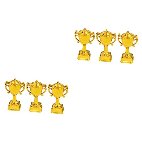 Luxshiny 6 Pçs Troféu Decoração De Bolo Decoração De Metal Miniture Decoração Mini Bolas De Futebol