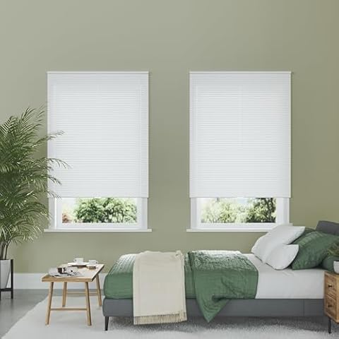 Lumino 1-inch Aluminum Cordless Blackout Blind for Windows – Starting at $19.97 – (Over 400 Custom Sizes) Aluminum Blinds, Window Blinds Cordless, White - 26.5" W x 60" H Cover