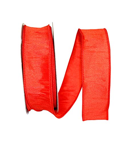 Reliant Ribbon 92975W-058-09H Dupioni Supreme Wired Edge Ribbon, 1-1/2 Inch X 20 Yards, Orange by Reliant Ribbon - Used condition - US$14.18
