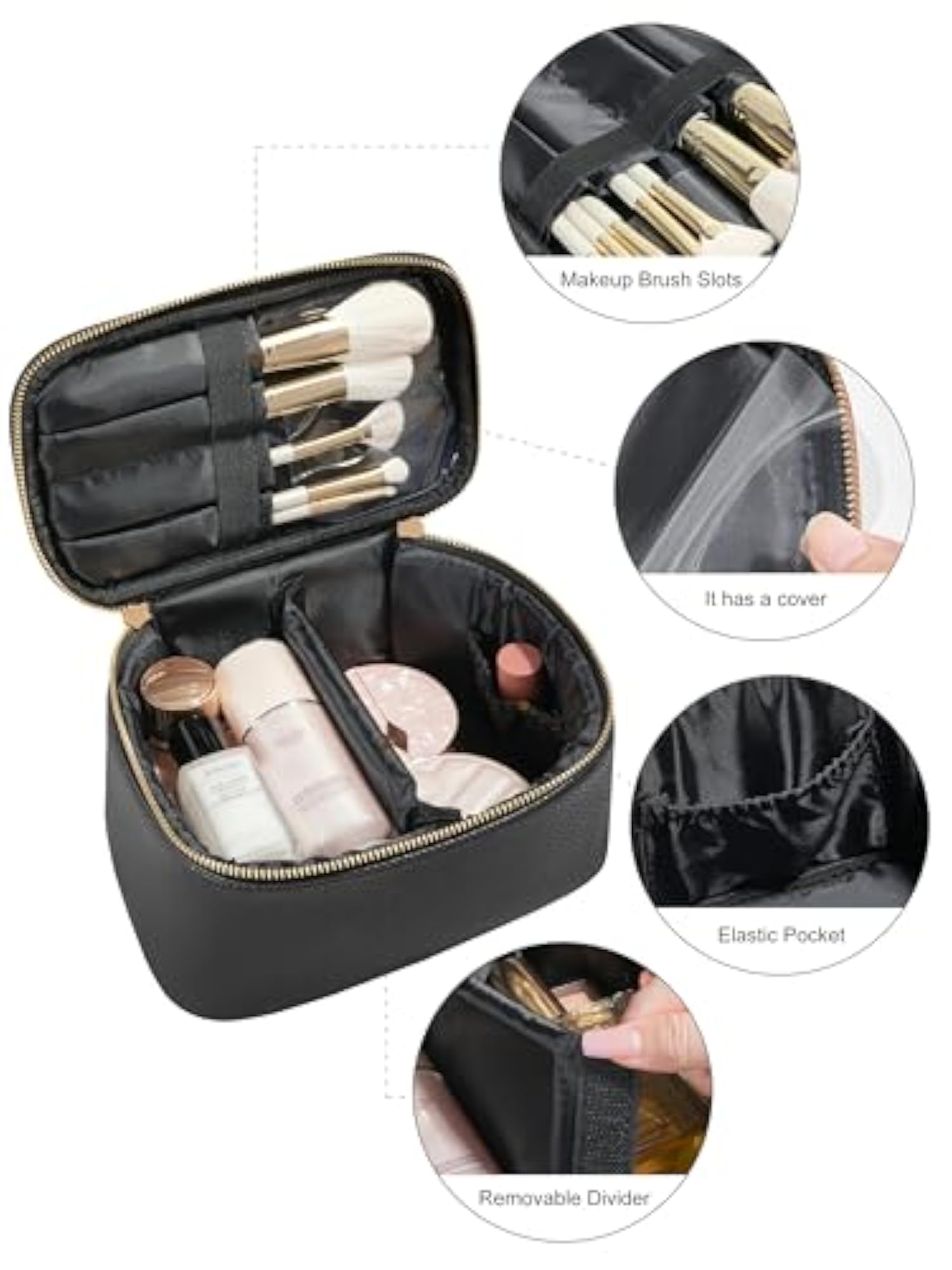 ROWNYEON Portable Makeup Bag, Travel Toiletry Organizer