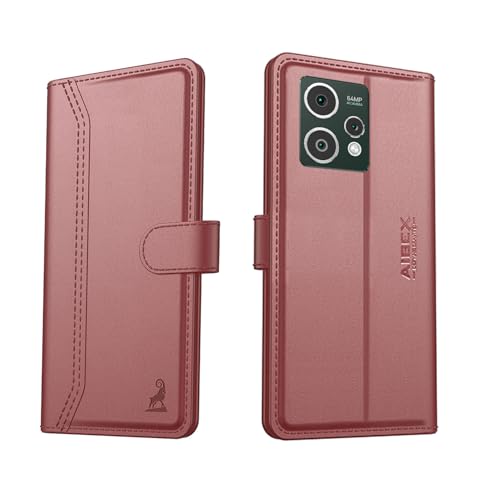 Image of AIBEX Compatible for HMD Crest Max 5G / HMD Crest 5G Flip Cover Leather Finish with Magnatic Closure | Inside TPU with Card Pockets | Wallet Stand | Complete Protection Flip Case - Brown