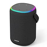 ZICOROOP Bluetooth Speaker with IPX7 Waterproof, 50W Portable Outdoor Speakers with Handle, Bluetooth 5.3 True Wirelss Stereo Sound, Deep Bass, 15H Playtime with Light for Home Backyard Beach(Black)