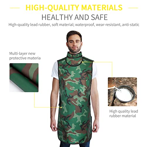 Image of 0.5mmPb Lead Apron with Thyroid Shield Collar - X-Ray Apron Lightweight X-Ray Shield Apron Dental Lead Apron