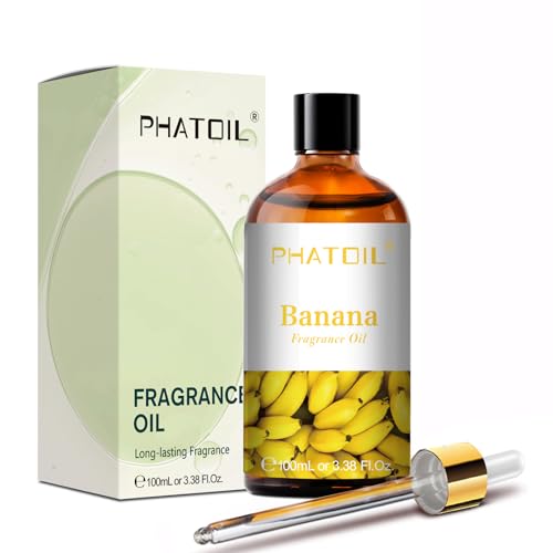 PHATOIL Banana Fragrance Oils for Aromatherapy, 3.38FL.OZ Diffuser Oils for Home, Perfect for Aromatherapy, Humidifiers, Yoga, DIY Candle and Soap Making - 100ml