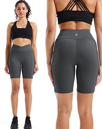 NELEUS Women's 3 Pack Biker Shorts High Waist Running Yoga Shorts with Pockets2