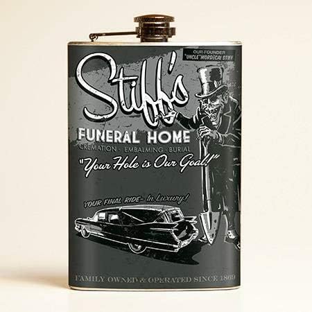Stiff's Funeral Home Flask.