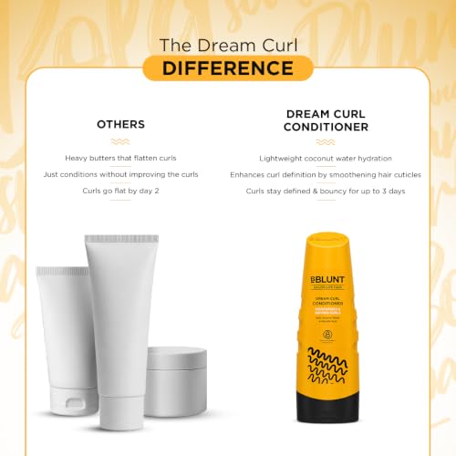 Image of BBLUNT DREAM CURL CONDITIONER - 250 g | 3Day Definition & Frizz Control | Moisture & Hydration | Coconut Water, Glycolic Acid & Curl Lock Complex | Indian Dry, Wavy & Curly Hair| SLS & Paraben Free | Men & Women