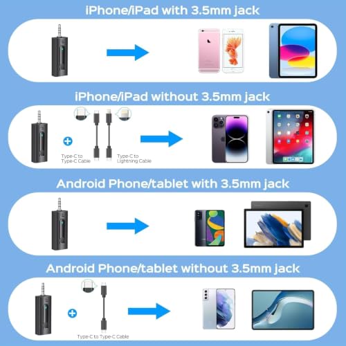 Image of DDLC K-35 Wireless Collar Mic Dual - 3.5mm Aux Jack Lavalier Microphone (2 Mics, 1 Receiver) for DSLR Cameras | YouTube | Interviews | BT Speakers | Omnidirectional Plug & Play Mic - Black Mic