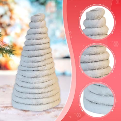 Conos de papel blanco y plata para centro de mesa de bodas y navidad 4