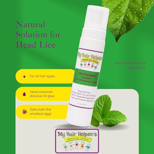 My Hair Helpers Natural Enzymes for Head Lice - Naturally Dissolves Nit Glue - Works on 2-3 Children, 8 fl Ounces - Thumbnail 3