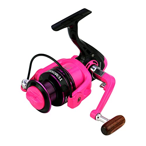 Gairen Fishing Spinning Reel Gear Ratio 5.2:1 Lightweight Left/Right Hand Interchangeable Ultra Smooth Powerful 2000, 3000, 4000, 5000, 6000, 7000 Series Pink #TOP6