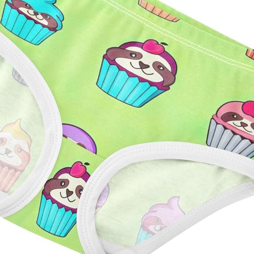 Toddler Underwear Floral 2t Cotton Little Girl Panties Colorful Kids Briefs Undies Cute Sloths Cupcakes Green4