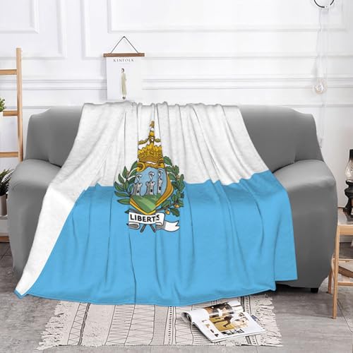 Couverture flanelle drapeau Saint-Marin plaid lit sofa - 4