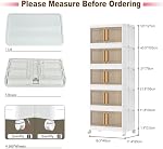 Storage Bins with Lids 5-Tier Plastic Storage Bins, Folding Box with Wheels, Stackable Containers Organizers for Home 49cmx29cmx127cm