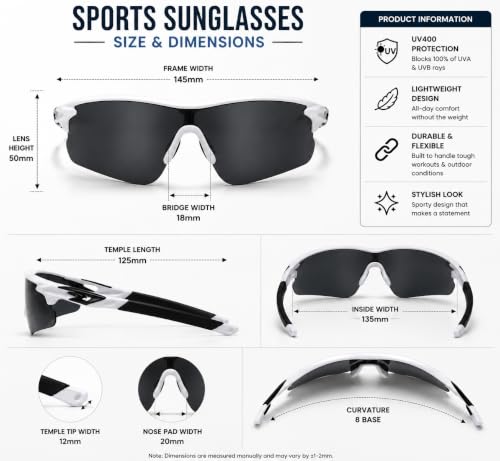 Image of Zynic Mens Stylish Sports Polarized Sunglasses with Case| UV400 Protection Classic Wrap Around Googles |Sports Shades for Driving,Cyclining Outdoor & Travel