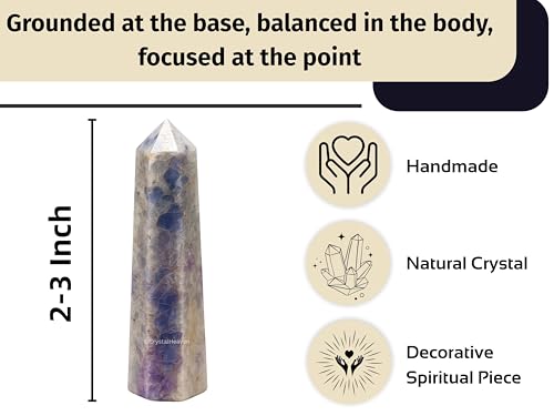 Image of Crystal Heaven Certified Hackmanite Tower Obelisk Point For Chakra, Healing And Balancing - Aaa Grade Original Certified Gemstone Agate For Reiki Meditation Yoga Spiritual (2-3 Inches)