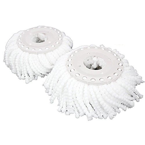 Dust Spin Mop Microfiber Refill Pads for Most Spin Mops Premium and Super Absorbent Mop Replacement Head Accessories for Hardwood Floors Wet and Dry Cleaning System by Kp Solutions (2 Pack)