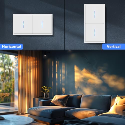 BSEED Lichtschalter Unterputz mit Steckklemme,1 Fach 1 Weg +1 Fach 1 Weg Lichtschalter mit LED Kontrollleuchte,Doppelschalter mit PC Rahmen,Unterputz Schalter Weiß - 150X80mm