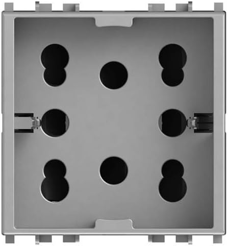 4Box MULTISTANDARD 1 Schuko Socket or 2 bipasso Compatible With VIMAR PLANA, 250 V, silver, 4B.V14SL.H21, 250 voltsV