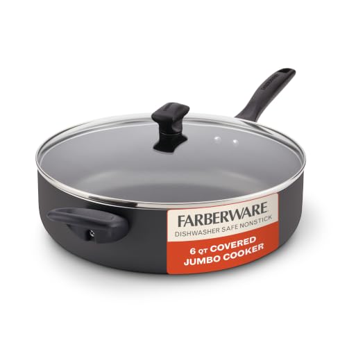 Farberware 6‑Quart Nonstick Jumbo Cooker Pan Black