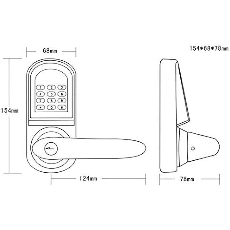 Keypad Door Lock,Digital Keypad Door Lock with Backup Keys, Electronic Keyless Entry by Password Code Combination Open by Card,Code,Key (Left Handle)