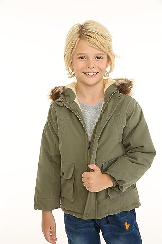 Mud Kingdom Little Boys Hoodie Coat Fur Lined Zip-up Warm Winter Outerwear4