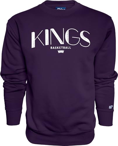 Blue 84 Sacramento Kings NBA Officially Licensed Crewneck Sweatshirt Embroidery Basketball Arch, Team Color, Large