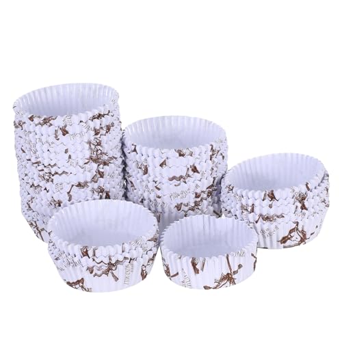 DOITOOL 300 Piezas Moldes Redondos para Cupcakes Papel Antigrasa Resistente al Calor para Hornear Postres Desechables para Fiestas y Celebraciones