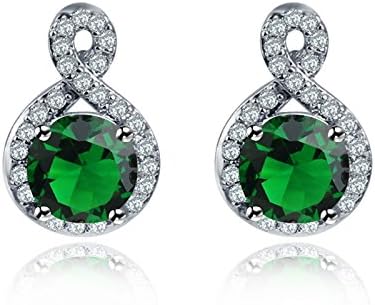 Crystalline Azuria Round Zirconia Crystals Set Pendant Necklace Earrings 18K White Gold Plated for Women - Image 4